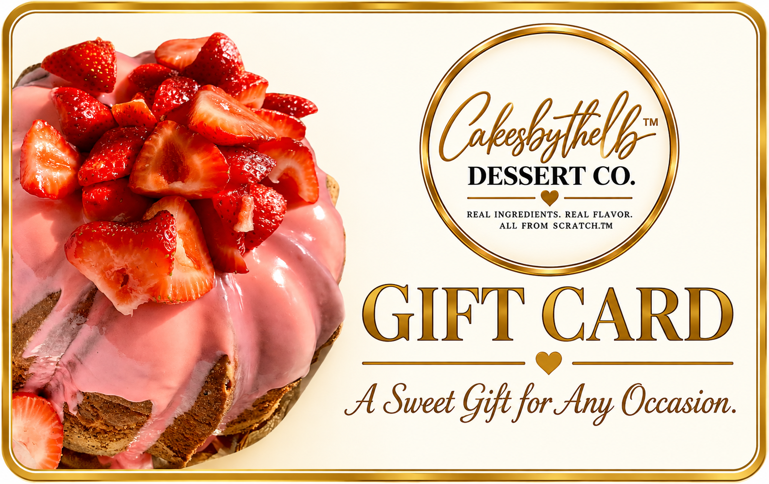 Cakesbythelb Dessert Co. strawberry cake gift card